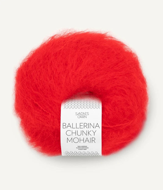 Ballerina Chunky Mohair - farve 4018 Scarlet Red