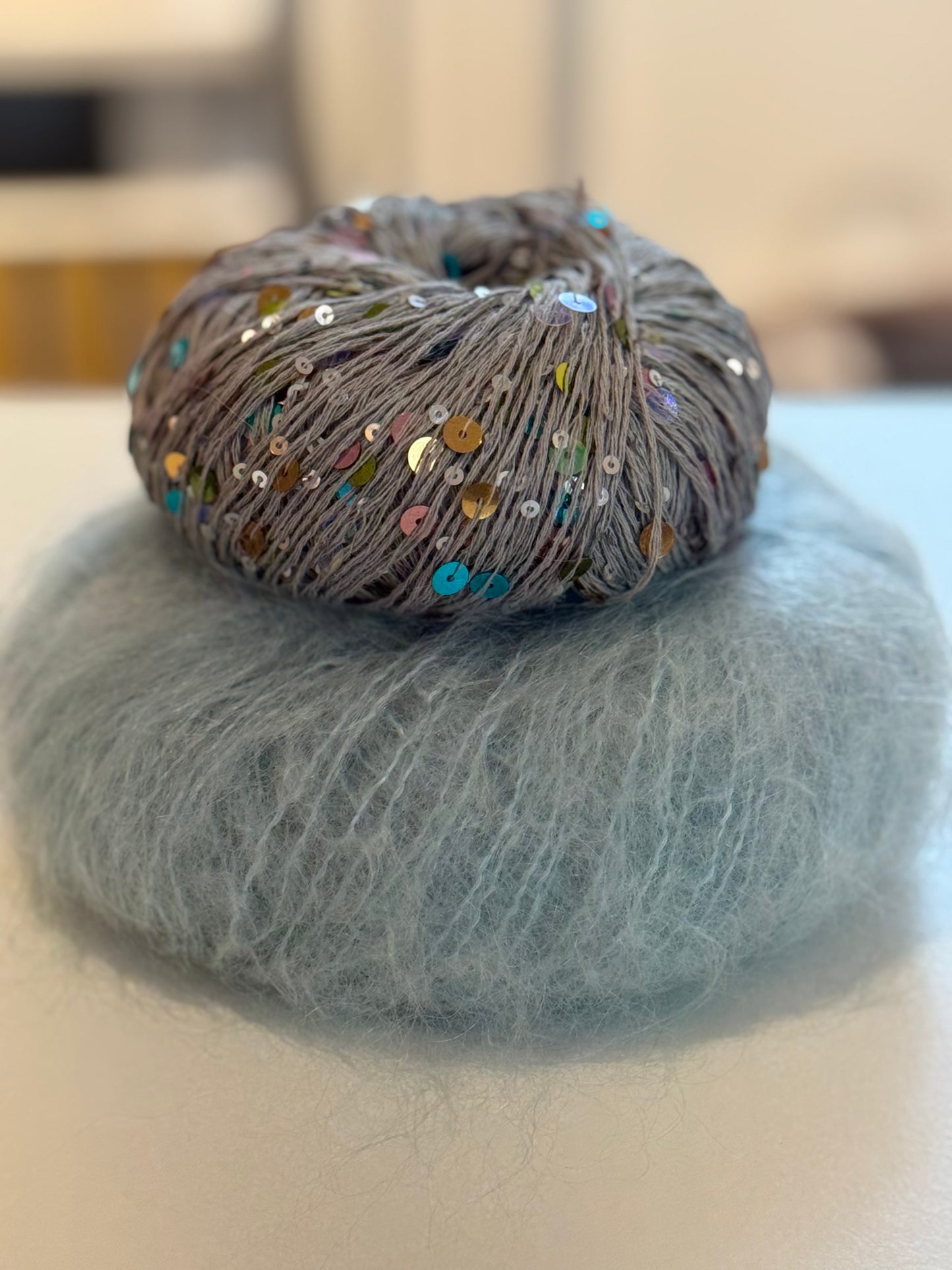 Kit Rookie sweater - Isblå med Unicorn Paljett