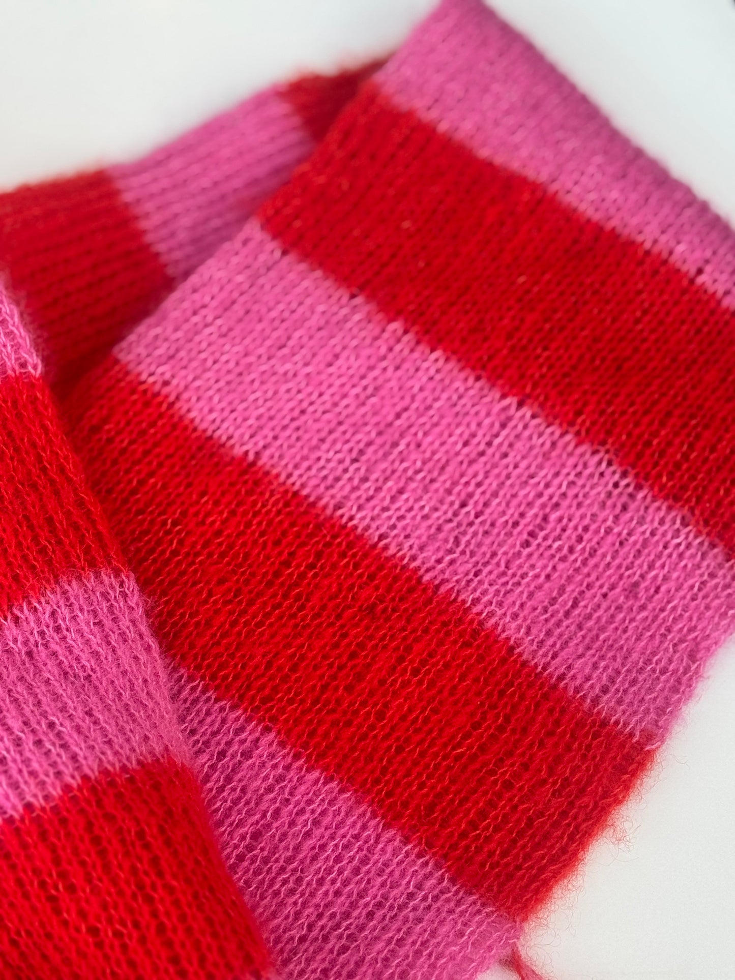 Kit Mimis Tørklæde - Cashmere prime udgave pink/orange