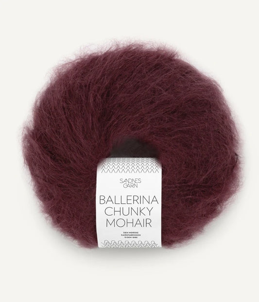 Ballerina Chunky Mohair - farve 4372 Dyp Burgunder