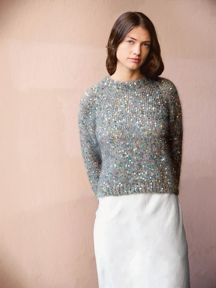 Kit Rookie sweater - Grå med Unicorn Paljett