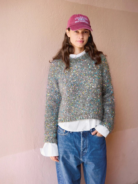 Kit Rookie sweater - Grå med Unicorn Paljett