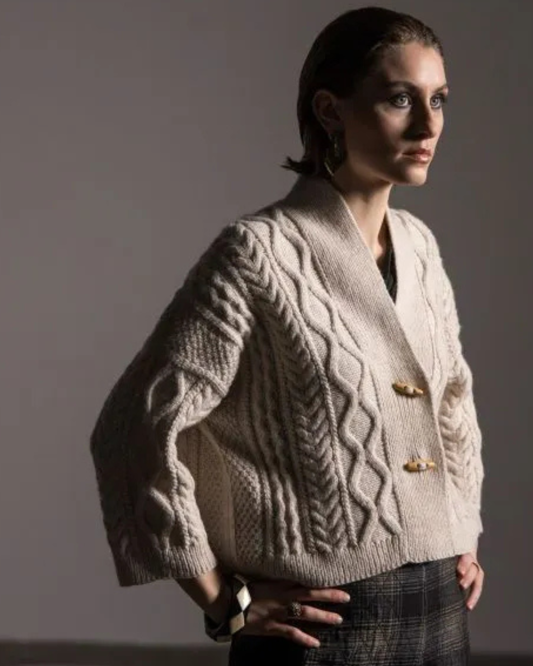 Fisherman Cardigan garnkit [Peruvian]
