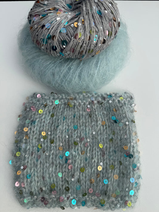 Kit Rookie sweater - Isblå med Unicorn Paljett