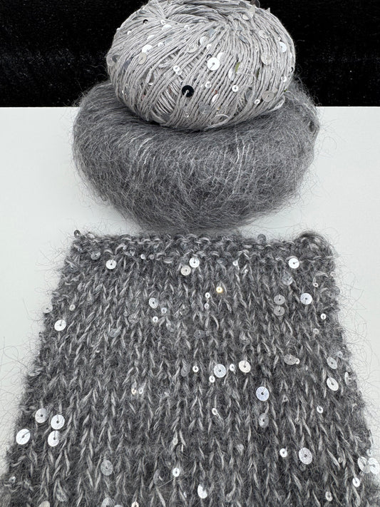 Kit Rookie sweater - Dark Grey med grå Paljett