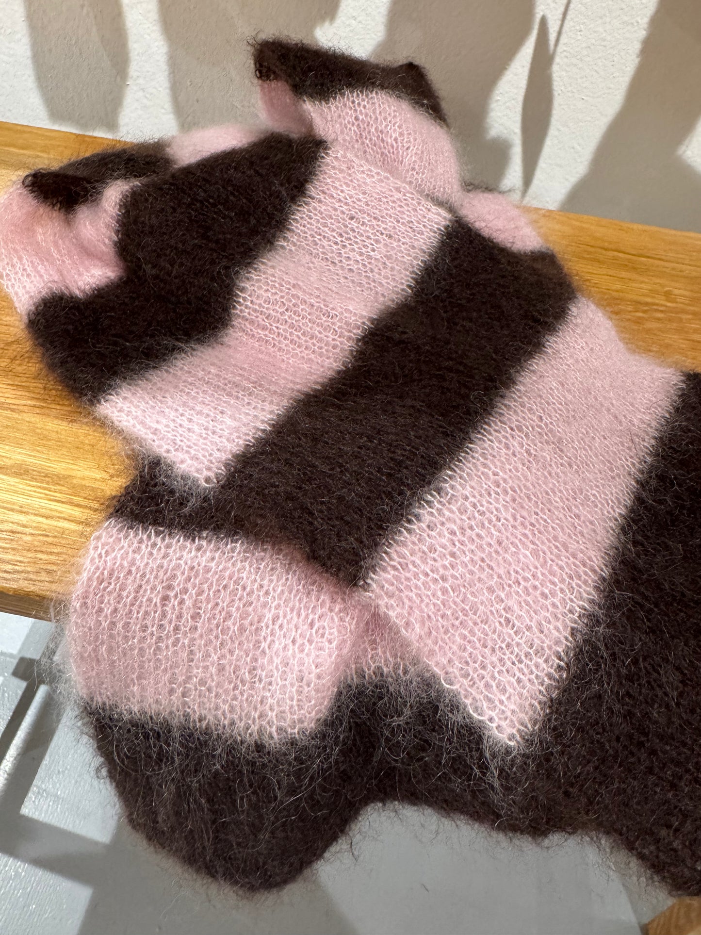 Kit Mimis Tørklæde - mørkebrun og rosa