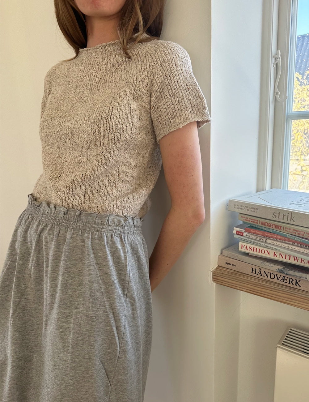 Plain Yoke Tee 19 garnkit [Curly Cotton]