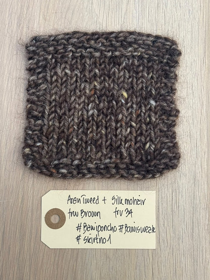 Bawi Poncho garnkit - ensfarvet [Aran tweed/Isager Silk mohair]