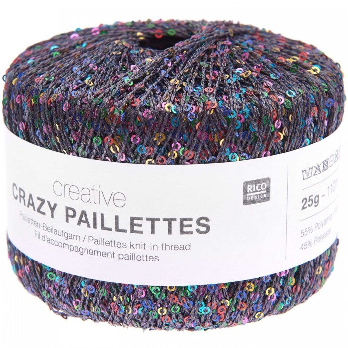 Effektgarn Crazy Paillettes - mørk