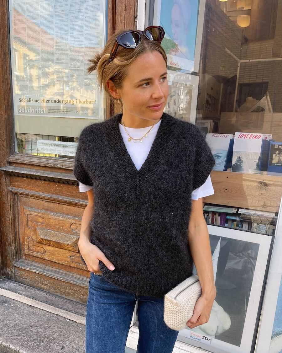 Weekend Slipover V-neck garnkit [Håndsværksgarn/Isager Silk mohair]