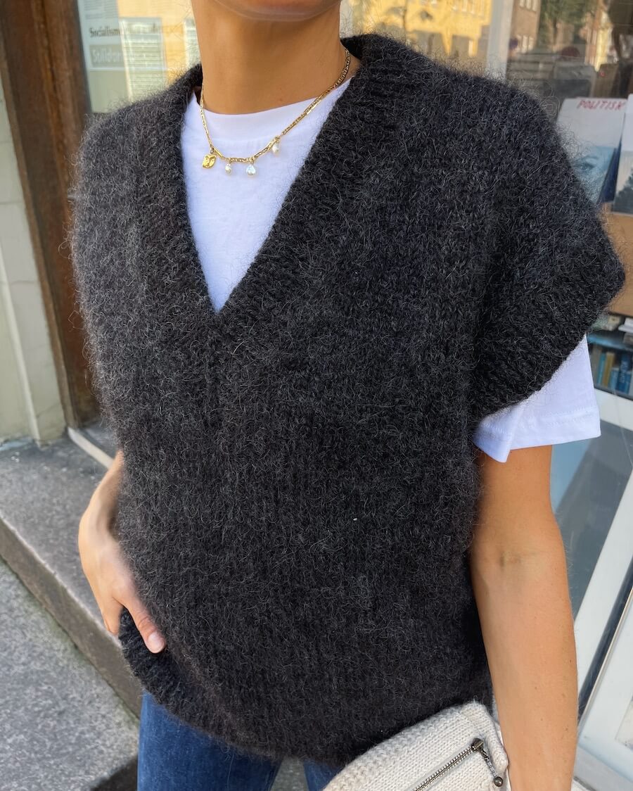 Weekend Slipover V-neck garnkit [Håndsværksgarn/Isager Silk mohair]